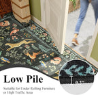 DUKINO 2x6 Rug for Hallway, Washable Kitchen Runner Rug with Non Slip Backing, Soft Low Pile Vintage Animal Runner for Bedroom, Kitchen, Hallway, Entryway, Laundry, Black
