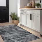 Black and White Rug for Bathroom Kitchen,Washable Non Slip Abstract Area Rugs for Entrway,2x3