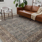 Area Rug 6'x9' Washable Vintage Traditional Floor Cover Thin Retro Kitchen Indoor Distressed Non Slip Carpet for Living Room Bedroom Dining Room