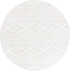 SAFAVIEH Tulum Collection Area Rug - 10' Round, Ivory & Light Grey, Moroccan Boho Tribal Design, Non-Shedding & Easy to Clean, Ideal for Living Room, Bedroom, Dining Space (TUL272G)