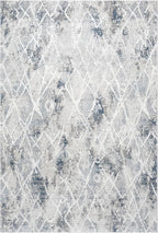 Adel Modern Area Rug for Living Room, 6x9 Rustic Distressed Abstract Blue Rug, Medium Pile Stain Resistant Carpet for Bedroom, Dining Room or Kitchen (6' x 9', Blue)