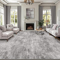 LUMI 8x10 Washable Area Rug for Living Room, Ultra Soft Modern Neutral Grey Rugs Non Slip with Rubber Backing, Low Profile, High Traffic, Stain Resistant Carpets, Ideal for Bedroom, Dining Room