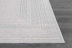 Micro Loop Indoor Rug White 6x9 Boho Geometric Neutral Area Rugs for Living Room Soft Luxury Modern Low and High Pile Durable Stain Resistant Non-Shedding Indoor Area Carpet 6 x 9
