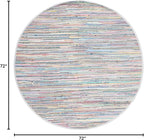 SAFAVIEH Rag Rug Collection 6' Round Grey/Multi RAR121M Handmade Boho Stripe Cotton Area Rug