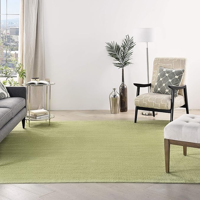 Nourison Home Nourison Essentials Green 9' x Square Area Rug - Easy Clean, Non Shedding, Bed Room, Living Room, Dining Room, Kitchen (9' x Square)