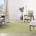 Nourison Home Nourison Essentials Green 9' x Square Area Rug - Easy Clean, Non Shedding, Bed Room, Living Room, Dining Room, Kitchen (9' x Square)