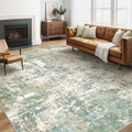 6x8 Area Rug Living Room: Washable Large Abstract Soft Green Rug Stain Resistant Indoor Floor Non-Slip Accent Carpet for Men Modern Home Enthusiasts Aged 25-45 - Bedroom Office Playroom
