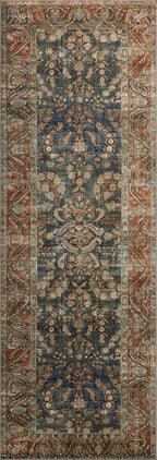 Loloi Chris Loves Julia Jules Collection JUL-10 Ocean/Spice 3'-6" x 5'-6", .13" Pile Height, Area Rug