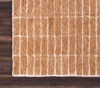 Hand-Tufted 100% Wool Area Rug – Unique Modern Geometric Grid Pattern, Soft Plush Textured Carpet for Living Room, Bedroom, Dining Room & Entryway (Gold, 2.6' x 8')