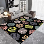 Large Living Room Area Rug 6x8ft,Modern Geometric Rugs, Multicolor Low Pile Farmhouse Carpet, Machine Washable & Non-Slip Non-Shedding for Classroom, Bedroom & Dorm