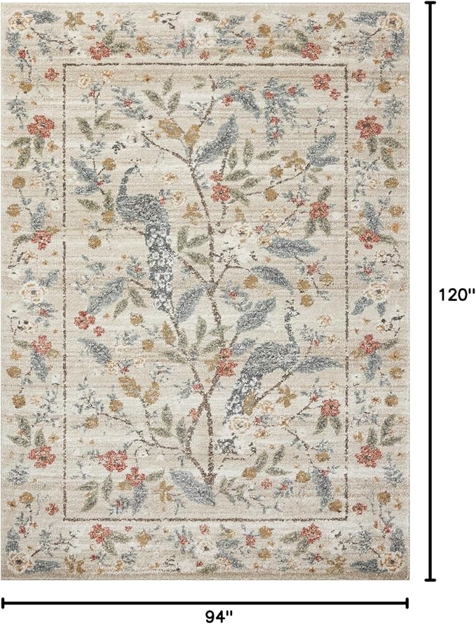 Loloi Rifle Paper Co. Laurel Collection LAU-05 Ivory 7'-10" x 10' Area Rug
