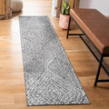 Rugshop Geometric Diamond Stripe Shag Runner Rug White 2' 3" x 8' Perfect for Hallways, Kitchens, or Behind The Sofa