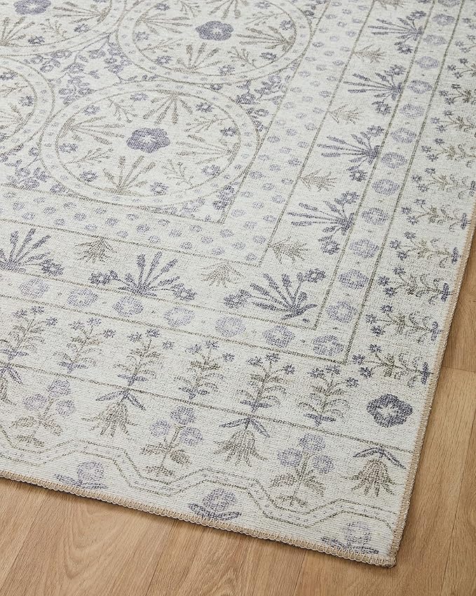 Loloi Rifle Paper Co. Maison Collection MAO-03 Rosette Ivory 2'-6" x 9'-6", .19" Pile Height, Runner Rug