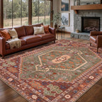 Ciicool Washable 5x7ft Rugs for Living Room Non-Slip Indoor Area Rug Large Low-Pile Mat Floor Carpet Vintage Rug for Bedroom Dinning Foyer Decor