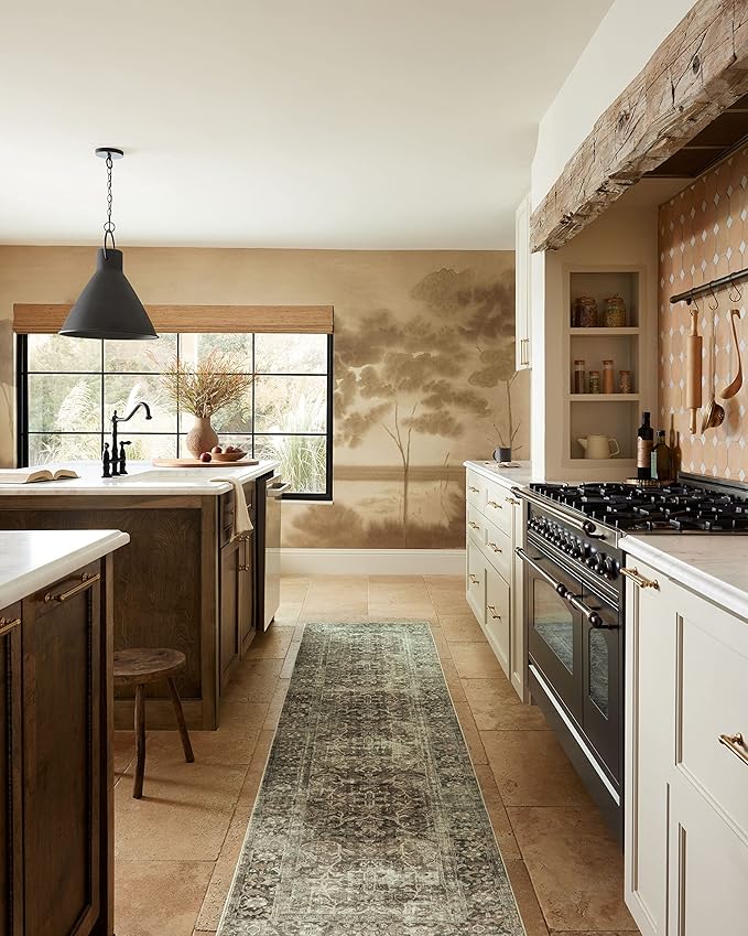 Loloi Magnolia Home by Joanna Gaines Sinclair Collection SIN-01 Pebble/Taupe 2'-0" x 5'-0", .25" Pile Height, Machine Washable, Accent Rug