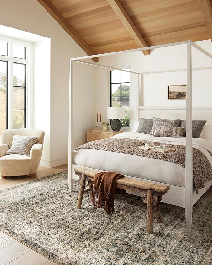 Loloi Amber Lewis Morgan Collection MOG-02 Navy/Sand 9'-6" x 13'-6" 38" Thick Area Rug feat. CloudPile, Neutral, Room Décor, Vintage Inspired, Livingroom, Bedroom, Dining Area