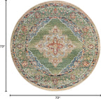 Unique Loom Isabella Collection Area Rug - Rossellini (6' 1" Round, Green/ Blue)