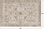Boho Moss 2x3 Indoor Rugs for Entryway, Vintage Washable Small Throw Rug for Kitchen, Non Slip Soft Floral Bathroom Carpet with Bird Pattern, Low Pile & Stain Resistant