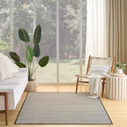 Nourison Home Courtyard Black White 4' x 6' Area Rug - Easy Clean, Non Shedding, Bed Room, Living Room, Dining Room, Kitchen (4' x 6')