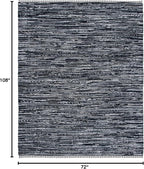 SAFAVIEH Rag Rug Collection Area Rug - 6' x 9', Black, Handmade Boho Stripe Cotton, Ideal for High Traffic Areas in Living Room, Bedroom (RAR121Z)