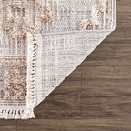 Hauteloom Ampusungan Living Room, Bedroom Area Rug - Geometric - Charcoal, Cream, Beige - 2'7" x 4'