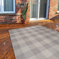 CAMILSON Outdoor Rug - Modern Area Rugs for Indoor and Outdoor Patios, Kitchen and Hallway mats - Easy Cleaning Non Shedding Washable Outside Carpet (6x9, Buffalo - Grey/White)