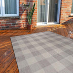 CAMILSON Outdoor Rug - Modern Area Rugs for Indoor and Outdoor Patios, Kitchen and Hallway mats - Easy Cleaning Non Shedding Washable Outside Carpet (6x9, Buffalo - Grey/White)