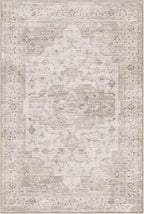 LUMI 8x10 Washable Area Rug for Living Room, Ultra Soft Vintage Rug with TPE Non Slip Backing, Stain Resistant, Low Profile Carpet High Traffic for Bedroom, Dining Room