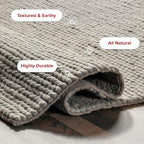 Nuloom Penelope Light Grey/Ivory, 9'6" x 13'6", Hand-Braided, Wool & Cotton, Soft and Textured, High Traffic, Stain Resistant, Easy Clean, Durable Area Rug for Bedroom, Living Room, Dining, Entryway