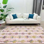 Alfa Rich 5x8 Light Pink Washable Area Rugs for Living Room Bedroom Kitchen Girls Decor Cotton Rug