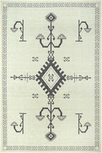 GLN Rugs Contemporary Collection - Machine Washable Area Rug, Contemporary Washable, Non Slip, Low Pile Chenille Rug, Living Room, Bedroom, Kitchen Rug (3' x 5' Cream/Anthracite)