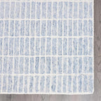 Hand-Tufted 100% Wool Area Rug – Unique Modern Geometric Grid Pattern, Soft Plush Textured Carpet for Living Room, Bedroom, Dining Room & Entryway (Blue, 5' x 8')