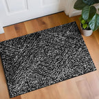 Rugshop Geometric Diamond Stripe Shag Area Rug Anthracite Dark Gray 2' x 3' Ideal for Entryways, Kitchens, or Small Spaces