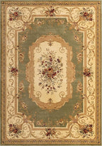 Unique Loom Versailles Collection Traditional Classic Floral Motif Area Rug (10' 0 x 14' 0 Rectangular, Green/Ivory)