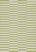 Unique Loom Outdoor Striped Collection Area Rug - Striped (7' 1" x 10' Rectangle, Green/Ivory)