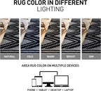 Rugshop Geometric Shag Runner Rug Anthracite Dark Gray and White 2' 3" x 8' Perfect for Hallways, Kitchens, or Behind The Sofa