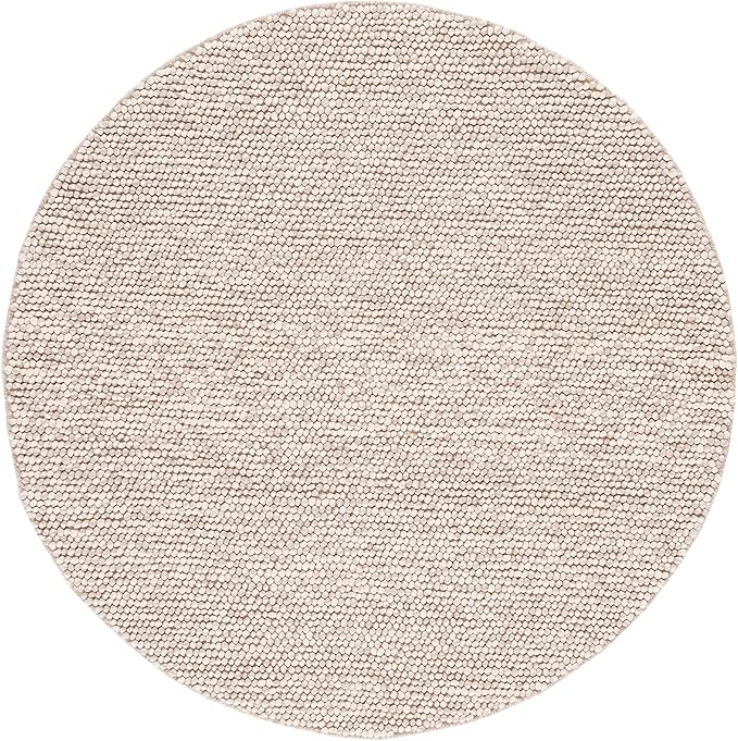 SAFAVIEH Natura Collection Area Rug - 4' x 6' Oval, Beige, Handmade Wool Blend, Textured Design, Ideal for Living Room, Bedroom, Dining Space (NAT620B)