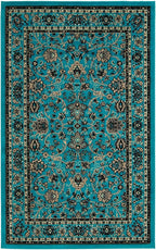 Rugs.com Yasmin Collection Rug – 5' x 8' Turquoise Medium Rug Perfect for Bedrooms, Dining Rooms, Living Rooms