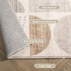 MUJOO 9x12 Area Rugs,Washable Rugs for Living Room Bedroom Dining Room,Large Boho Throw Floor Carpet Non Slip Soft Modern Abstract Bohemian Neutral Beige