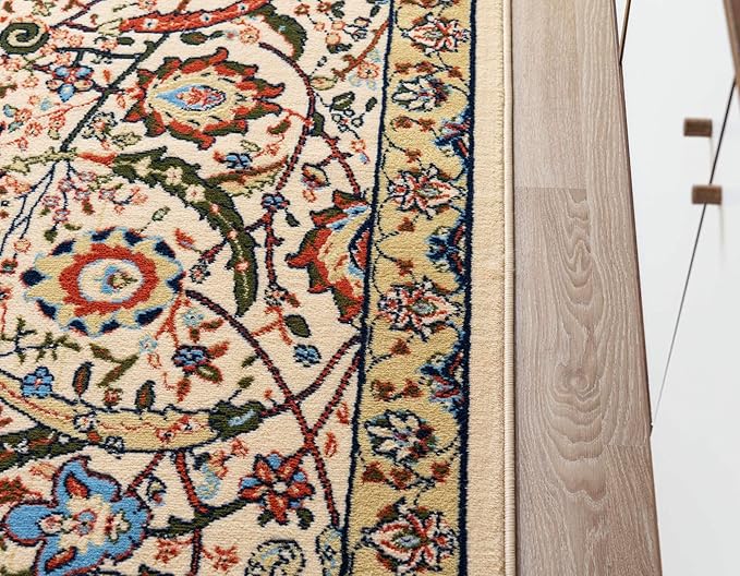 Unique Loom Espahan Collection Area Rug - Cape Cod (9'x 12' Rectangle, Cream/ Black)