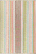 Dash and Albert Ana Ticking Machine Washable Area Rug - 2' x 3' Aqua Stripe Washable Accent Rug - Durable, High Traffic Area Kitchen, Hallway, Bedroom
