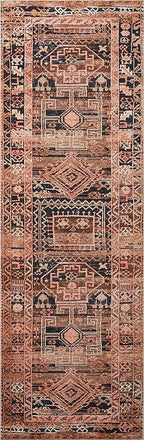 Loloi Layla Collection LAY-14 Mocha/Blush 3'-6" x 5'-6" .13" Thick Accent Rug, Soft, Durable, Vintage Inspired, Distressed, Low Pile, Non-Shedding, Easy Clean, Printed, Living Room Rug