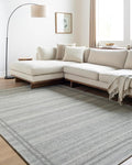 Mark&Day Wool Rugs, 2x3 Janmichael Solid and Border Gray Area Rug, Grey Ivory Carpet for Living Room, Bedroom or Kitchen (2' x 3')
