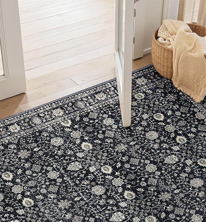2x6 Area Rug,Boho Vintage Oriental Washable Rugs,Collapsible Area Rug for Bedroom, Entryway, Kitchen, Bathroom
