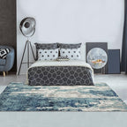 LUXE WEAVERS Modern Abstract Art Light Blue 4x5 Area Rug