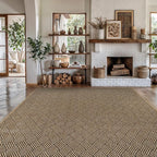 Easy Jute Rugs 5x7 Herringbone Natural Color Living Room Indoor Outdoor Area Rug for Patio and Kitchen Rug High Traffic Washable Easy to Clean Solid Boho Woven Design Carpet (5 x 7)