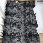 Andency Soft Area Rugs for Living Room Bedroom, 5x8 Fluffy Shaggy Bedside Rug, Non-Slip Large Shag Fuzzy Plush Carpets for Bedroom Kids Dorm Nursery Home Decor Aesthetic, Tie-Dyed Dark Grey