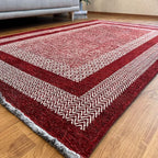Alfa Rich 7x10 Red Burgundy Washable Area Rugs for Living Room Bedroom Kitchen Dining Cotton Rug