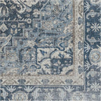 RUGGABLE Washable Area Rug – Kamran Admiral Blue 5x7, Stain-Resistant, Non-Slip – Medium Machine Washable Rugs for Living Room, Bedroom, Hallway, Entryway & Office–with Cushioned Pad