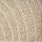 LUXE WEAVERS Modern Geometric Wave Beige 2x8 Area Rug